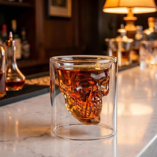Floating Crystal Skull Shotglass